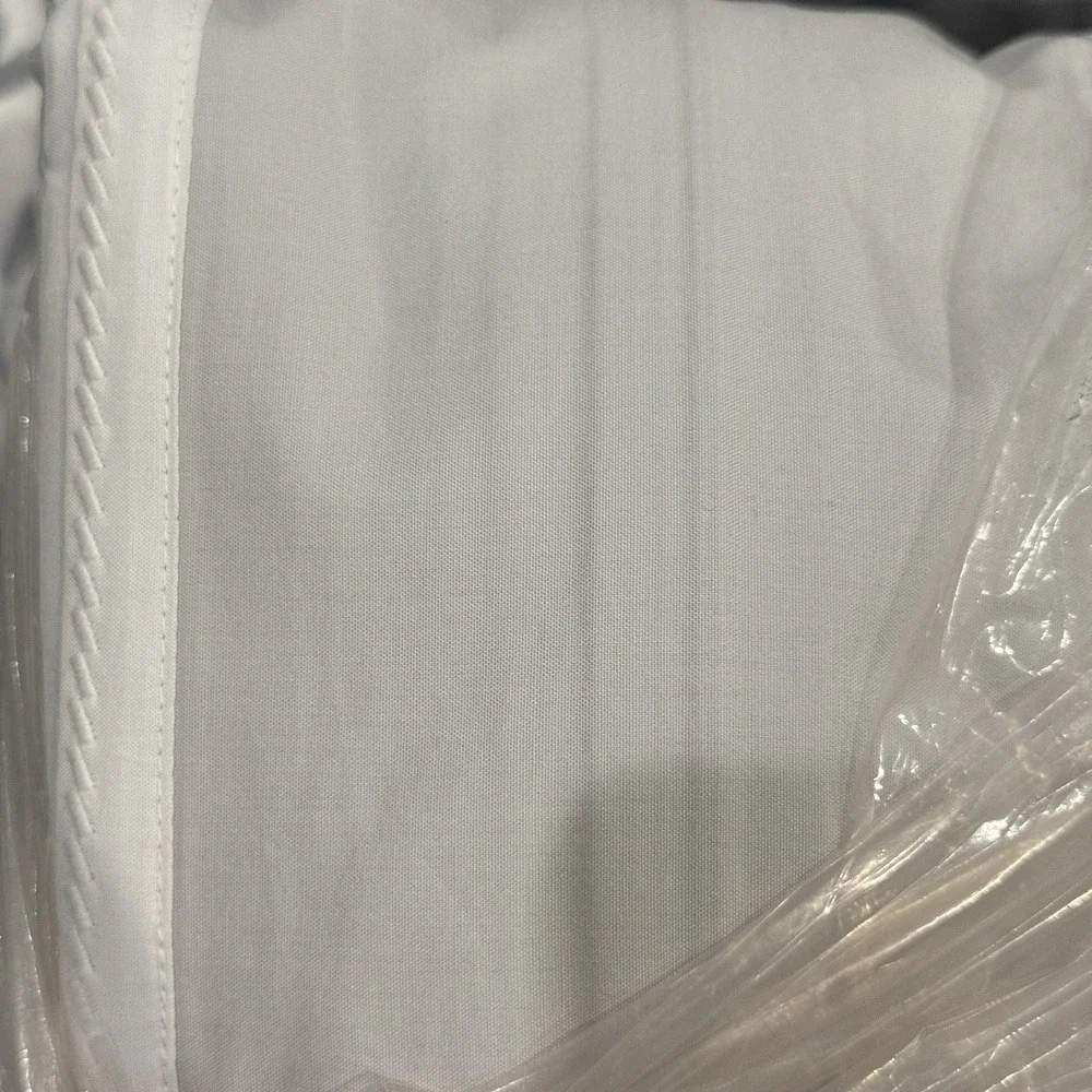 Boll & Branch Percale Framed Duvet Set F/Q Gray Sky/White Organic Cotton $429